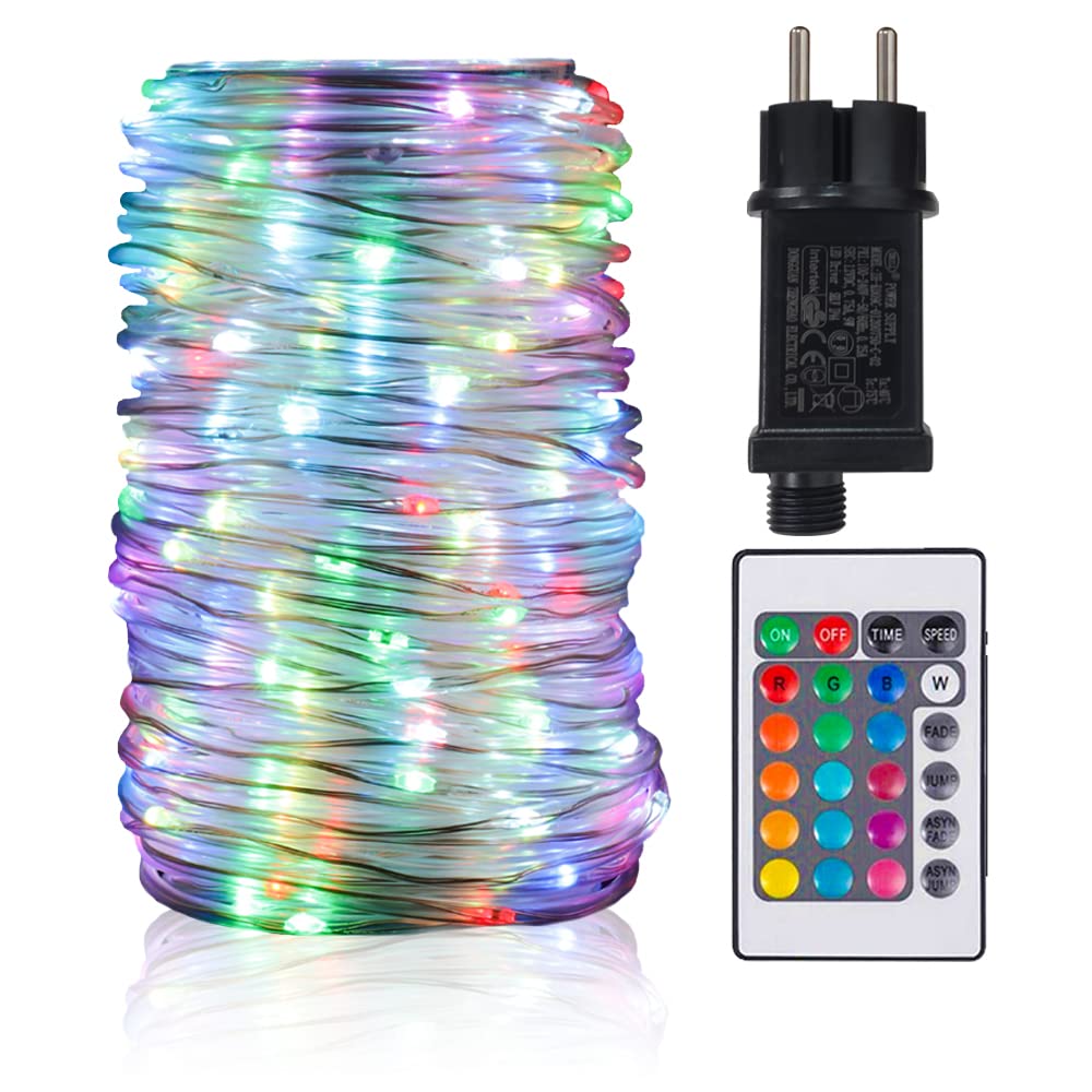 Guirlande Lumineuse Tube LED, 20M 200 LED, Guirlande Lumineuse IP68 étanche 16 couleurs Avec Prise EU Plug, Magic Guirlande LED pour Décorations Intérieures et Extérieures, Noël, Fête, Mariage