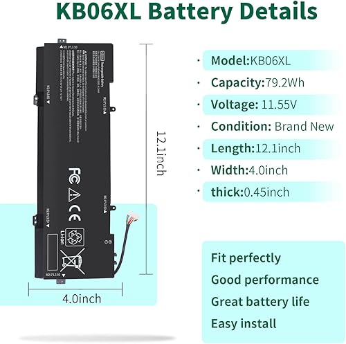 Miniatura 2 de DMKAOLLK KB06XL 902499-856 902499-855 902401-2C1 Batería de repuesto para HP Spectre X360 Convertible 15-BL012DX 15-BL112DX 15-BL0XX 15-BL1XX