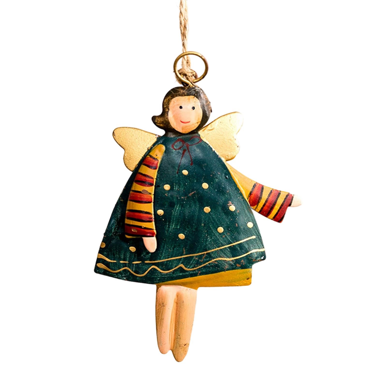 Iron Angelic Santa Ornament Hanging Pendant Portable Design Christmas Tree Home Holiday Decoration Iron Angelic Santa Home Decoration
