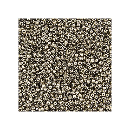 5 g TOHO Round Seed Beads Rocailles, Size 15/0, Gold Lustered Montana Blue (# 204), Japan, Glass — image 1