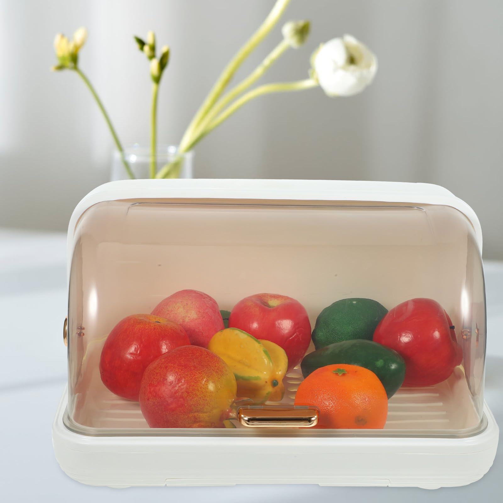 Estante para Secar Biberones y Vasos Mediano Blanco, Organizador de Cocina Bandeja Recogedora de Agua y Tapa, Almacenamiento Práctico para Secado y Orden Hogar