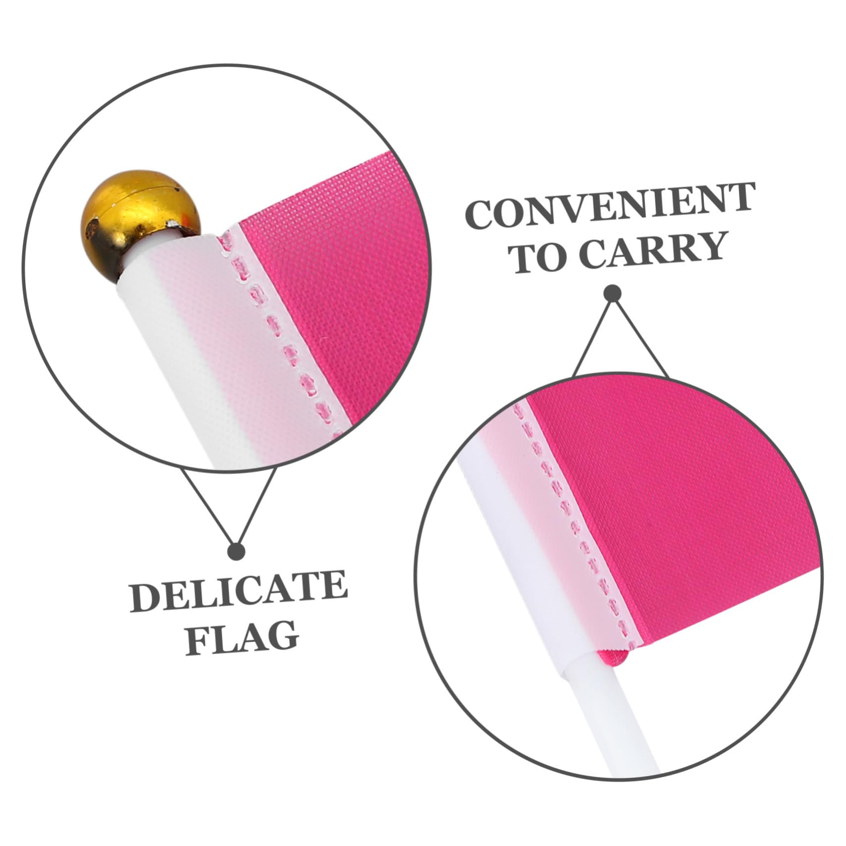 100 Pezzi Bandierine Da Mano Rosa in Pvc Resistenti Bandiere Portatili Per Feste E Celebrazioni Indoor Outdoor 11X8 Pollici Facili Da Tenere E Sventolare