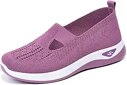 Tênis feminino ortopédico ortopédico tecido respirável tênis de corrida suporte de arco sapatos de caminhada sola macia nuvem slide ortopédico