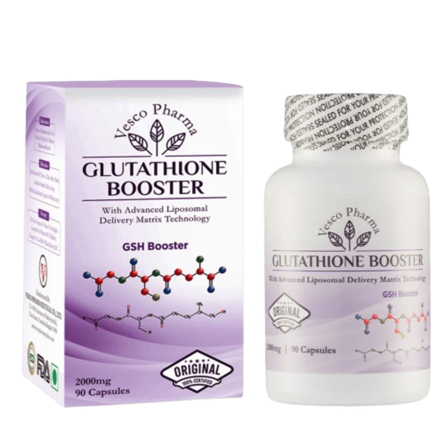 vesco pharma glutathione booster injection – Advanced Liposomal Formula – 2000mg – 90 Capsules Health & Personal Care Option:30 vege capsules Phoenix Vitamin B Complex منتجات كورية فيتامين سي