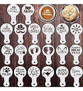 20 Pieces Christmas Cookie Stencils Reusable Cake Stencils Templates Mold Tools for Cookies Coffe...