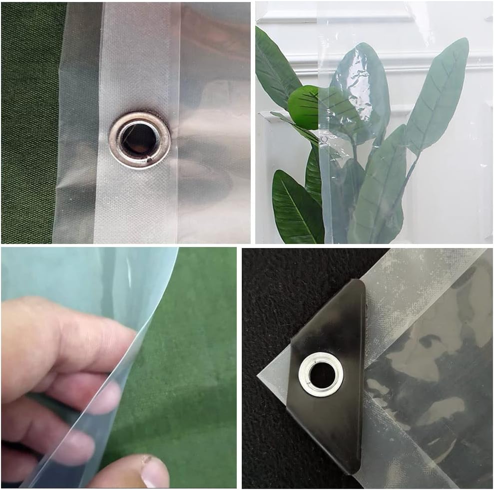 PVC 防水ターポリン高耐久クリアタープ、1x1m 2x3m 2x6m 4x5m 5x7m 6x8m 折りたたみ式透明植物カバー 庭