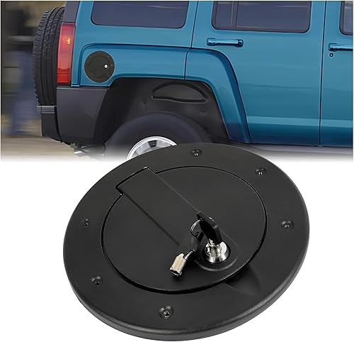 HECASA Cubierta de tapa de gas con bloqueo compatible con Hummer H3 H3T 2003-2010 Puerta de llenado de tanque de combustible con cerradura