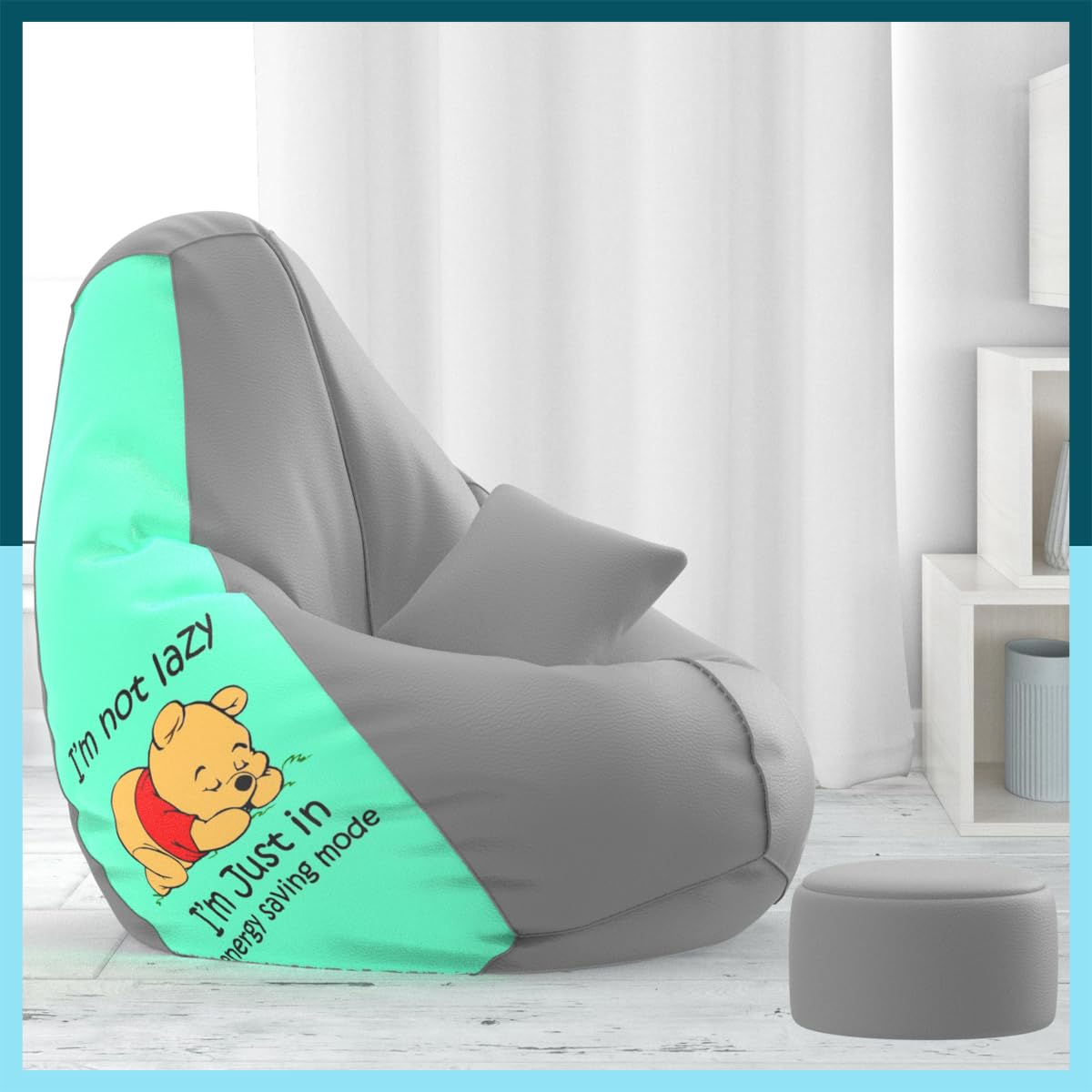 ComfyBean Faux Leather Bag with Beans Filled XXXL Bean Bag with Free Cushion and Footrest - Official : Patternplush Combo (Matching Color : Printed, Energy Savings Mode - Peach Grey) (B0CMDG1QPM) Amazon Price History, Amazon Price Tracker