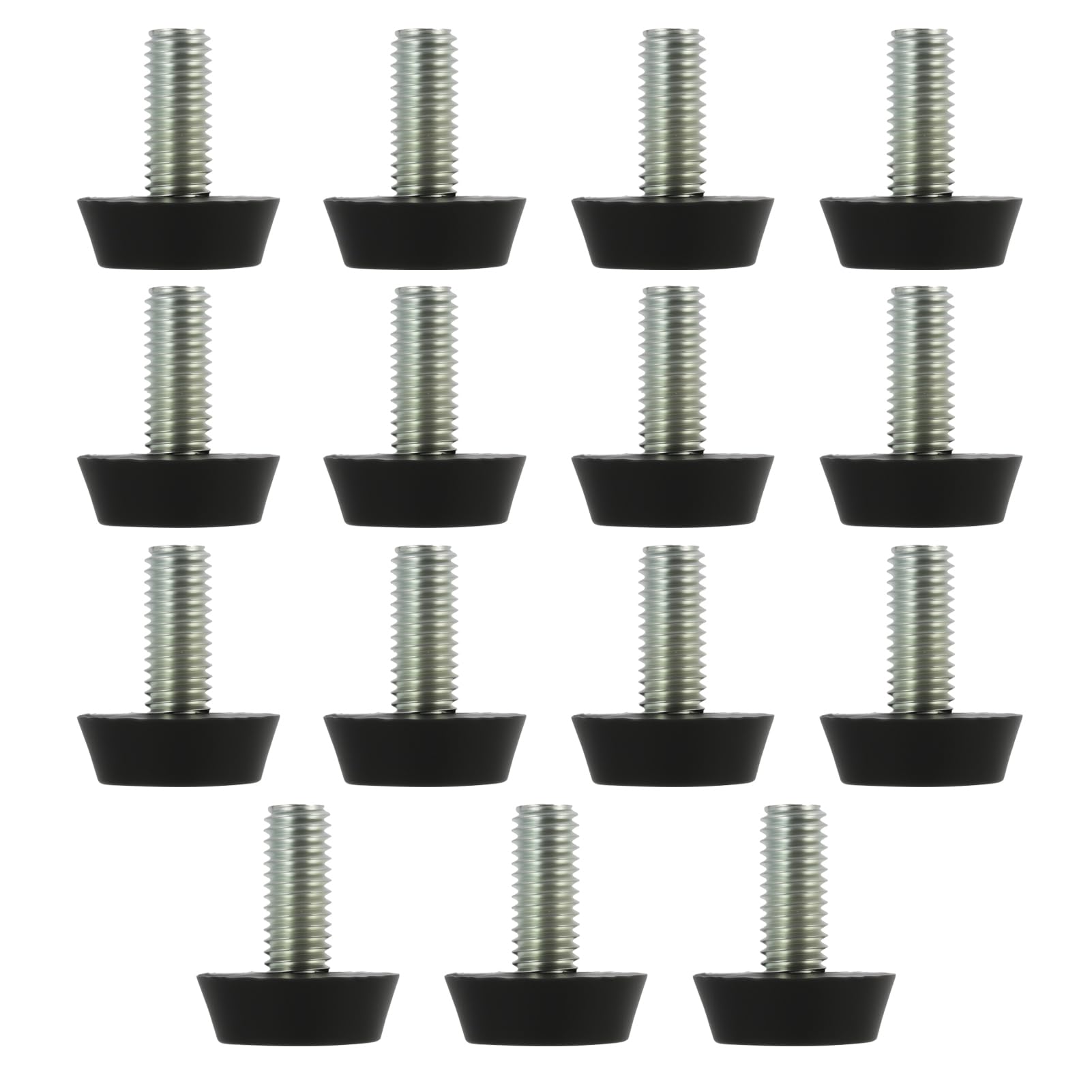 15PCS Adjustable Leveling Feet, M8 Furniture Glide Leveler Floor Protector Levelling Feet for Table Desk Cabinet Rubber Feet for Furniture Non Slip Furniture Feet Small Rubber Feet for Home Office
