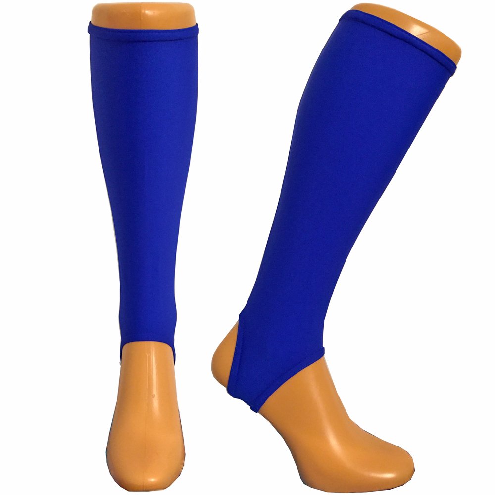 Shin Pad Inner Socks - Under Shin Guard Liners for Children - for Hockey & Football - PROtects from shin rash/rubbing - for Girls & Boys - Choice of Design & Size (Royal, medium, 13-14 yrs) — image 1
