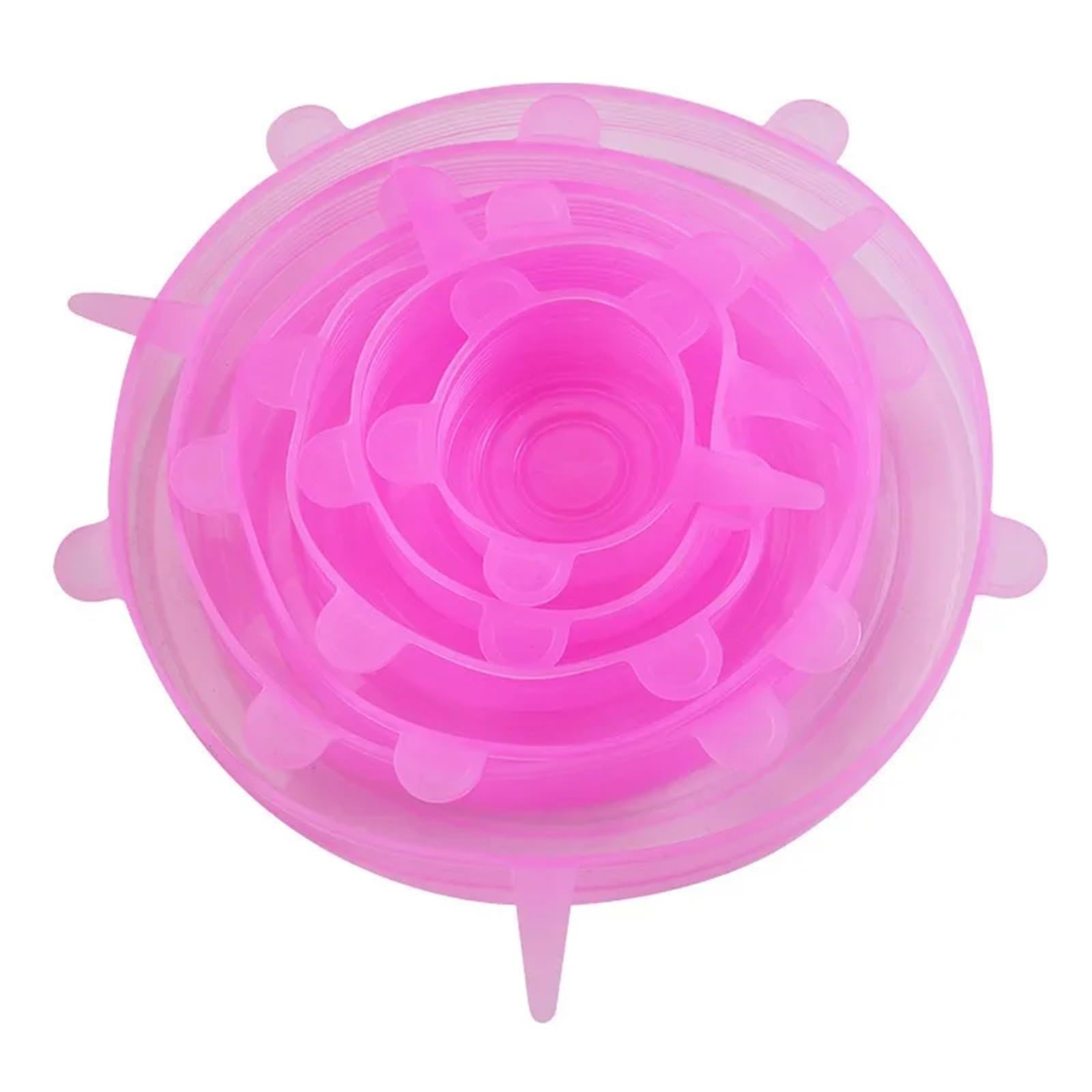 3Sets Reusable Silicone Fresh-Keeping Covers – 6 Sizes, Dishwasher Safe, Kitchen Set for Bowls Jars(Pink)