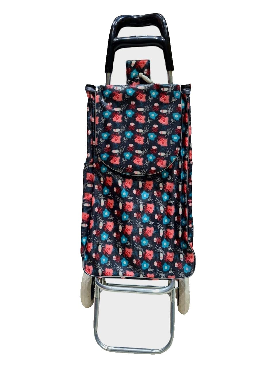 Premium Shopping Trolley Bag & Utility Cart with Two Wheels – Waterproof Canvas Bag, Heavy Duty, Foldable, Stair Climbing Cart for Luggage, Travel, Laundry, Groceries, & Shopping (Multi-Colors)