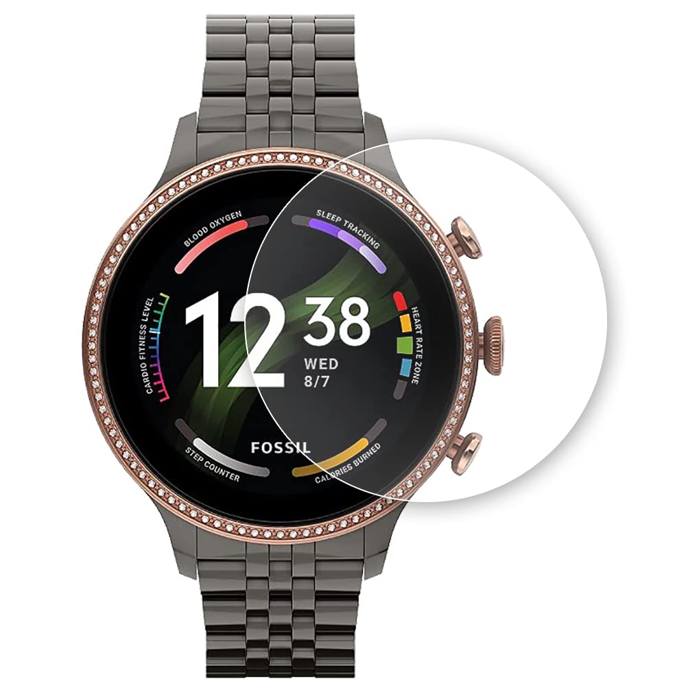 Tough Lee Tempered Glass Screen Guard Protector for Fossil Gen 6 44MM (Men/Women) (Transparent) Edge to Edge Full Screen Coverage with Easy Installation Kit; Pack of 1