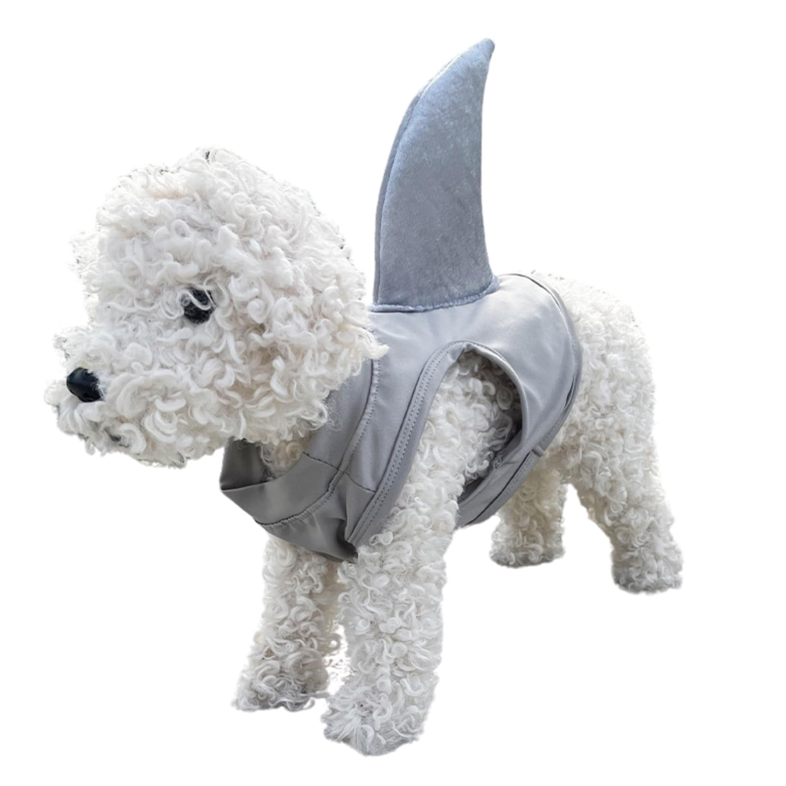 MeiAOBest Pet Shark Fin Costume,Funny Halloween Cat Dog Cosplay Shark Dress Up Vest Party Outfit Shirt for Cat Puppy Small Dog_S