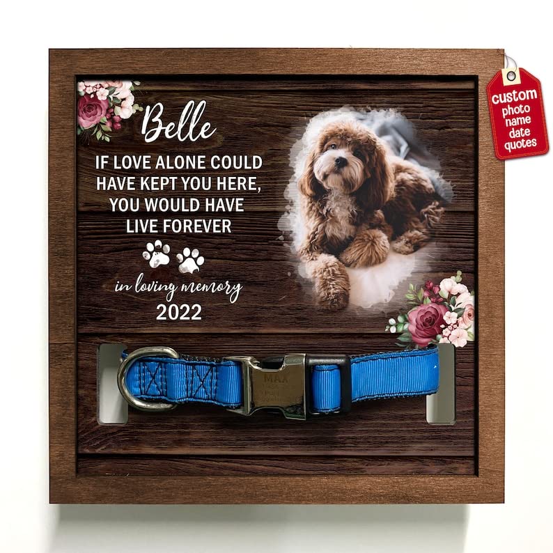Memorial Pet Collar Sign, Condolence Gifts, Loss of Dog