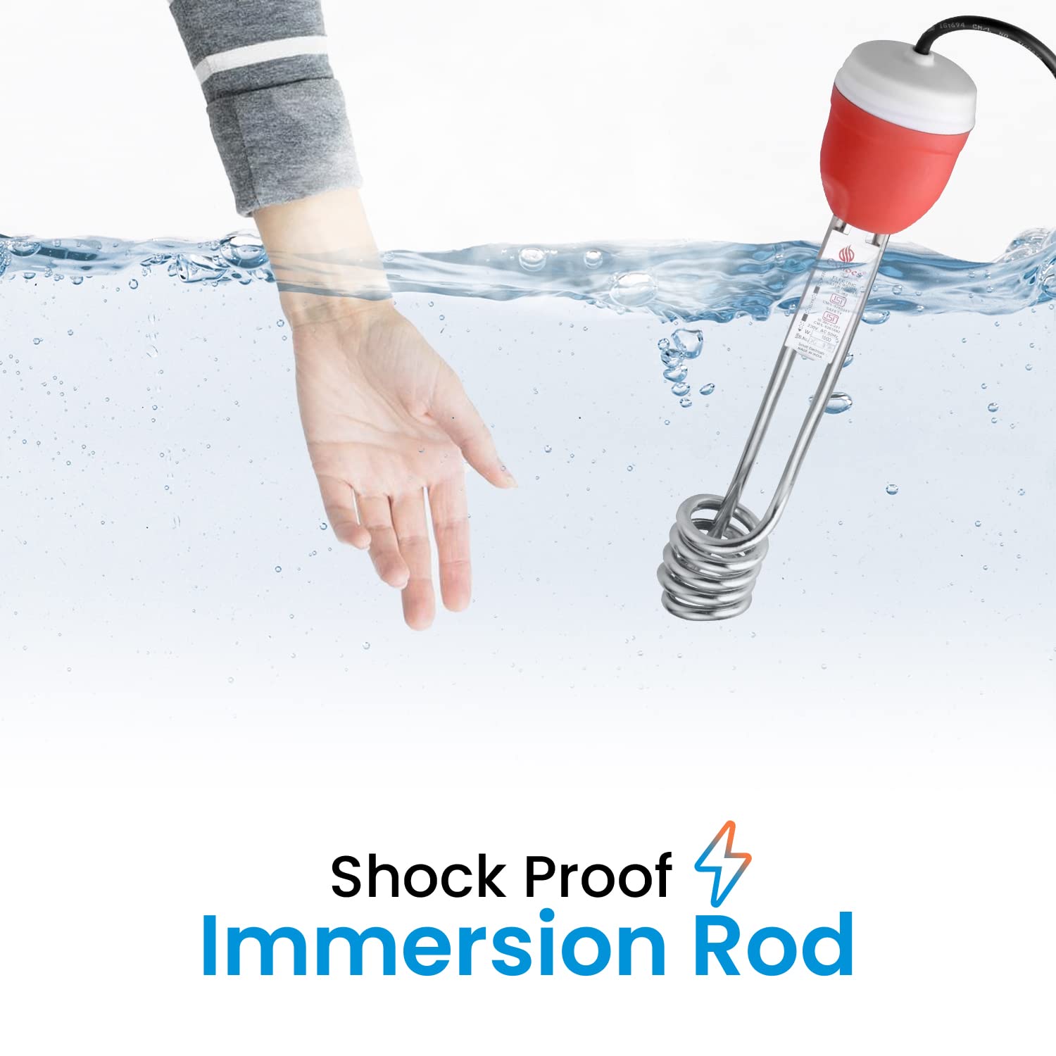 Buy Candes Grand 1000 W ISI Mark Shock-Proof u0026 Water-Proof Immersion Heater  Rod (Red) Online at Low Prices in India - Amazon.in