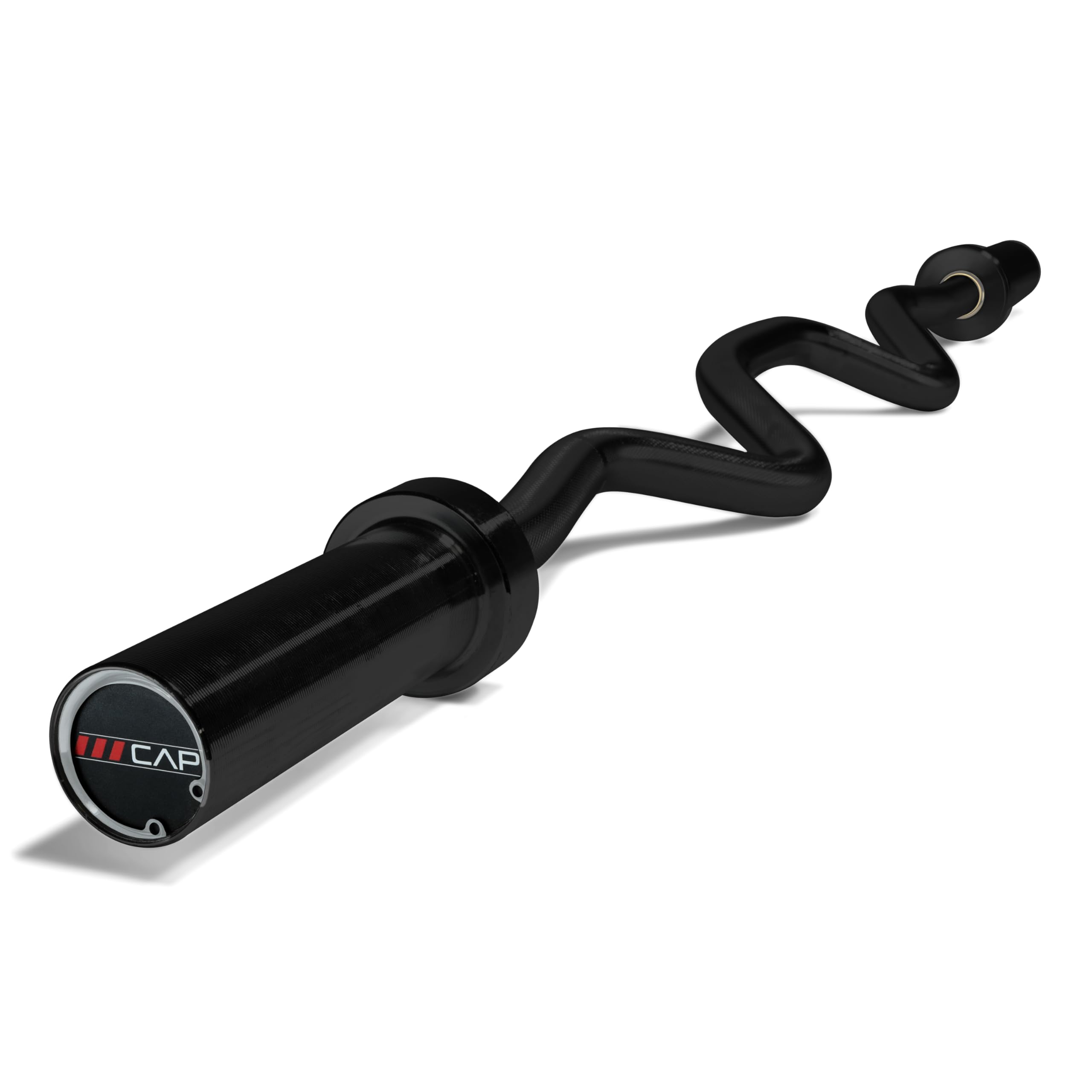 CAP Solid Olympic Super Curl Bar, bujes de bronce, negro
