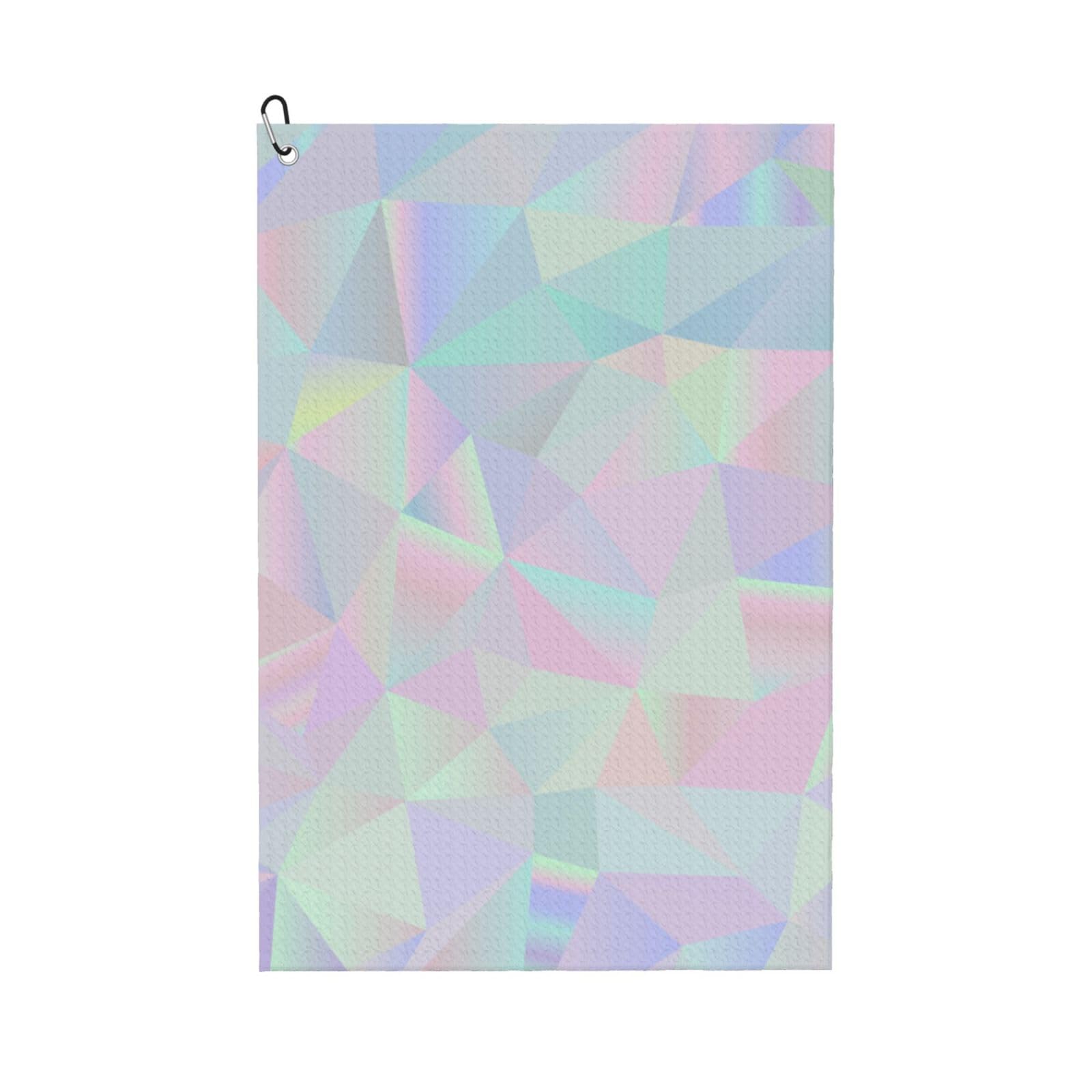 Hnnkloy Abstract Iridescent Holographic Polygonal, 16x24 in Portable Waffle Golf Towels with Carabiner Clip for Golf Bag