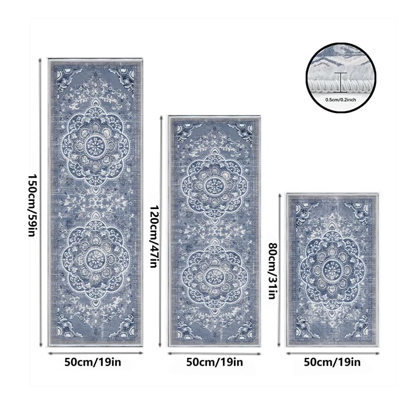Set de 3 Tapetes de Cocina Boho Antideslizantes miniatura 2