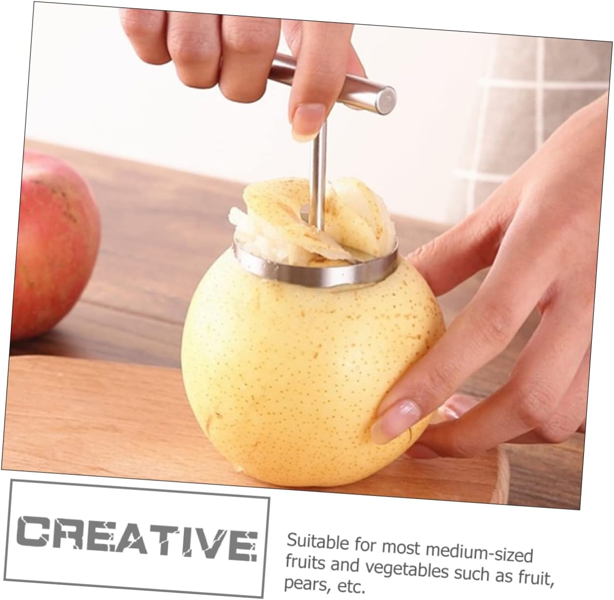 SECFOU 4pcs Fruit Corer Tool Stainless Steel Pear Core Remover Tool for for Pears and More Comfortable Grip Design