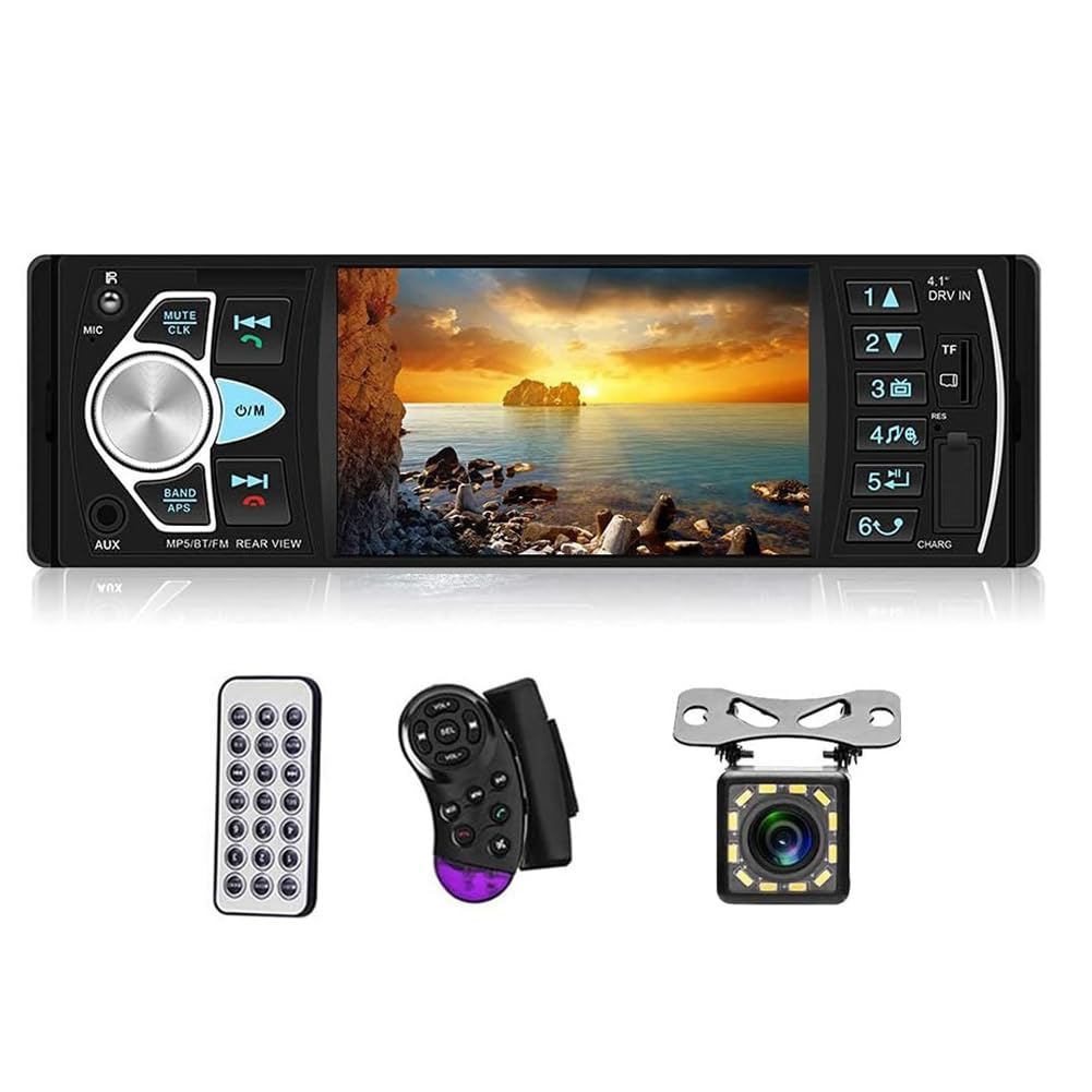 Radio samochodowe 1 Din Stereo odtwarzacz MP5 Bluetooth FM USB Autoradio 4022D z kamerą 12 świateł