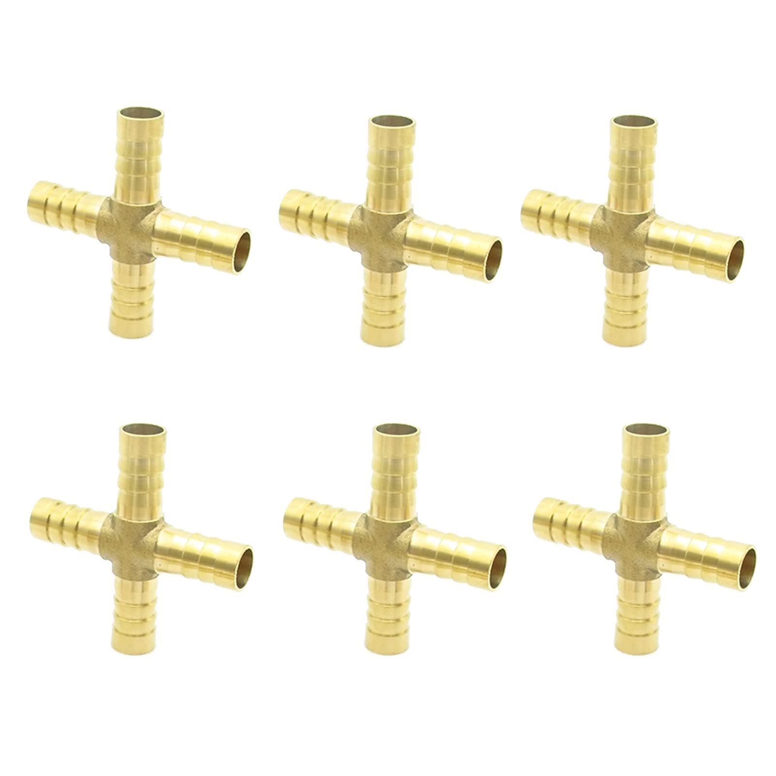 RACCORDI per Tubi 6PCS. Tubo Flessibile Brass Brass Straight Dritto a Gomito Tee Y 2 3 3 Way Pipe Raccordo Connettore 4mm 5mm 6mm 8mm 10mm 12mm 14mm 16mm (Color : 4 Way, Size : 16mm)