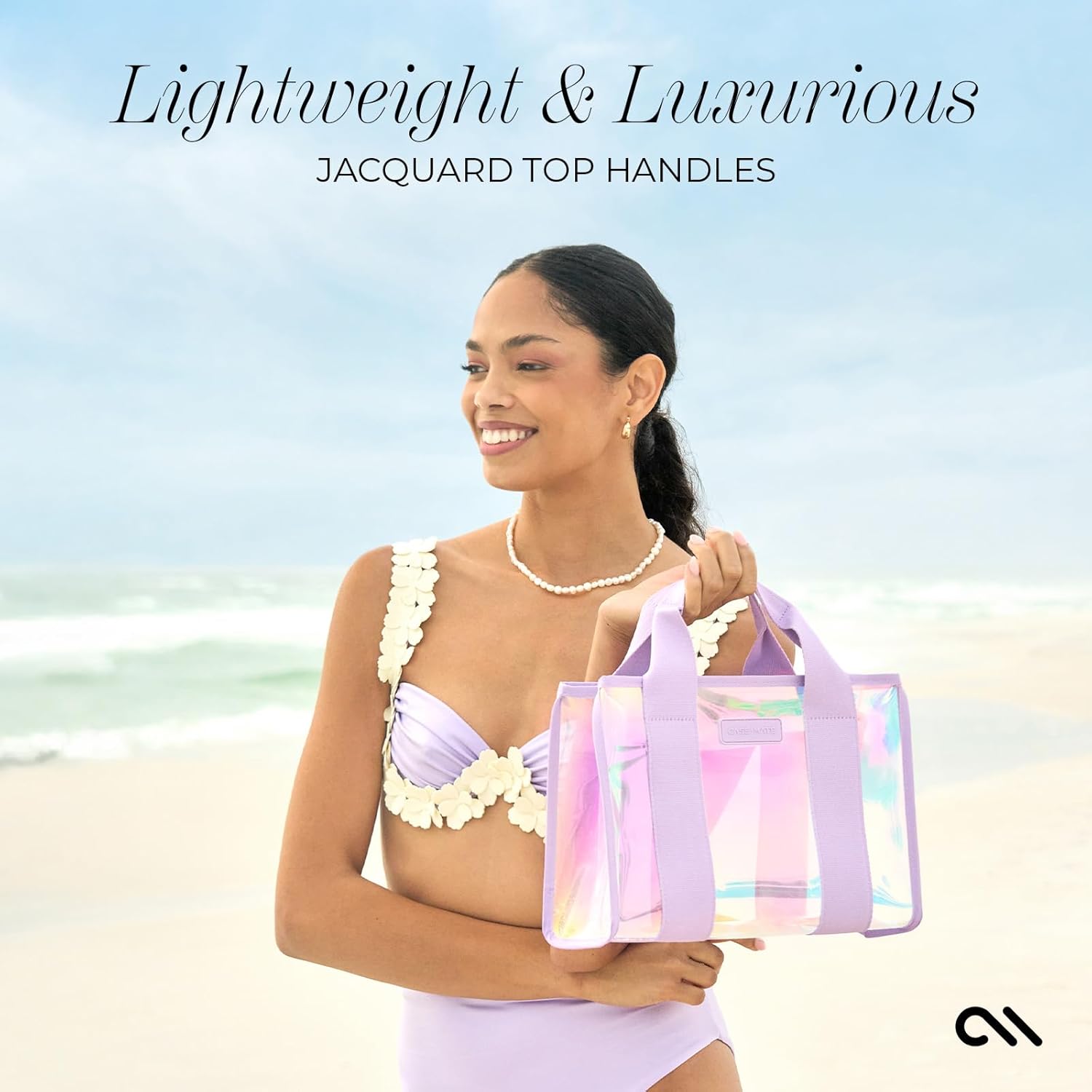 Case-Mate Soap Bubble Small Beach Tote - Iridescent Beach Bag with Crossbody Strap for Women - Waterproof, Tip-Proof, Foldable & Washable - Tote Bag for Pool, Travel and Vacation - Image 2