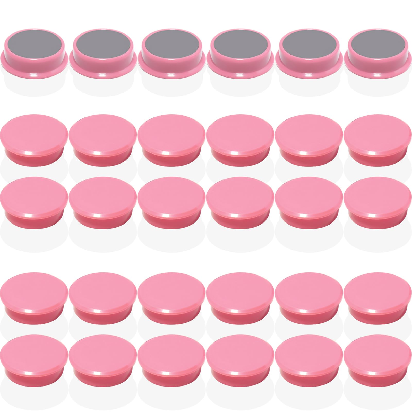 DUJEQM 30PCS Fridge Magnets - Heavy Duty Round Mini Magnets for Whiteboard, Kitchen, Office & School - Strong Magnet Small Cute Decorative Magnets for Crafts, Presentation Supplies, Notice Board, Pink