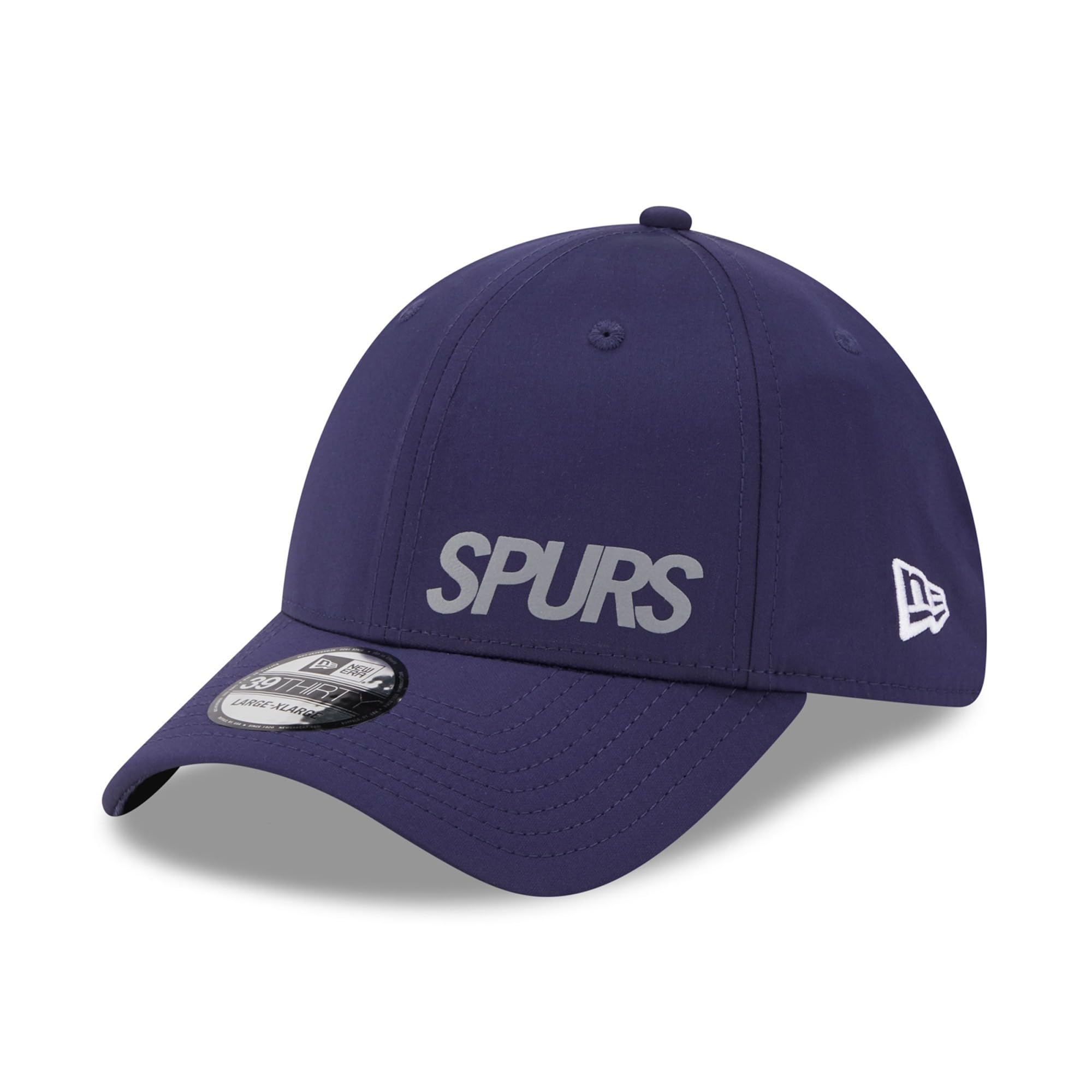 Tottenham Hotspur FC Reflective Navy 39THIRTY Stretch Fit Baseball Cap Unisex Official Merchandise (M/L)