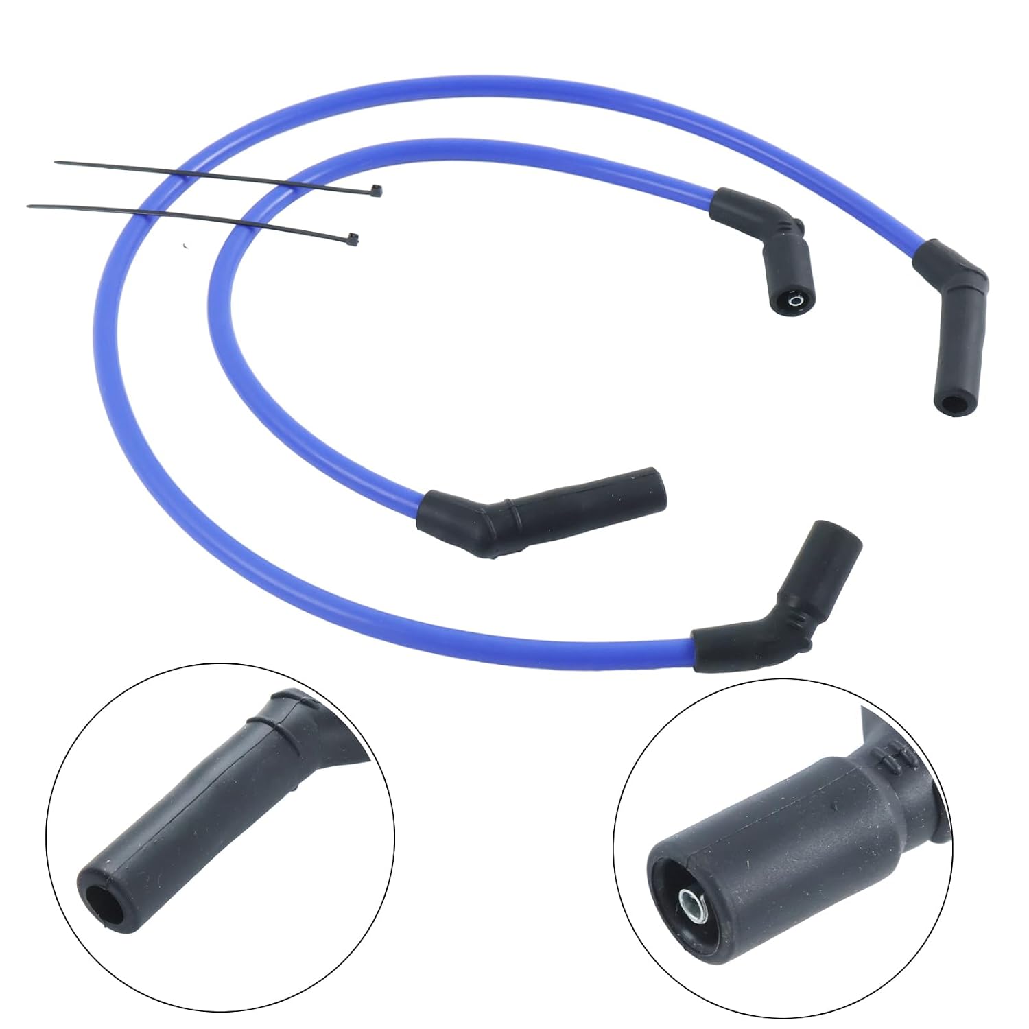 10mm Silicone Blue Spark Plug Wires Kit Compatible with Harley H-D FLT FLHT FLHR FLTR 2009-2015