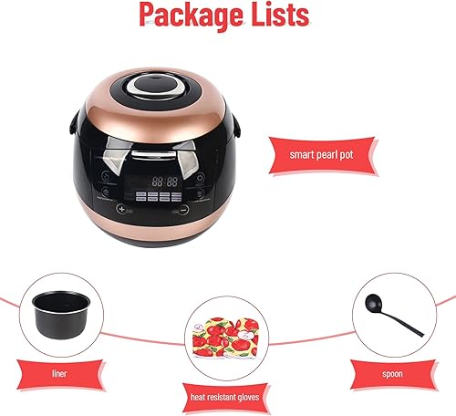 Miniatura 6 de Olla de perlas totalmente automática comercial con tapioca negra, 5 L, pantalla táctil de 110 V, para té Boba y té de burbujas y té con leche