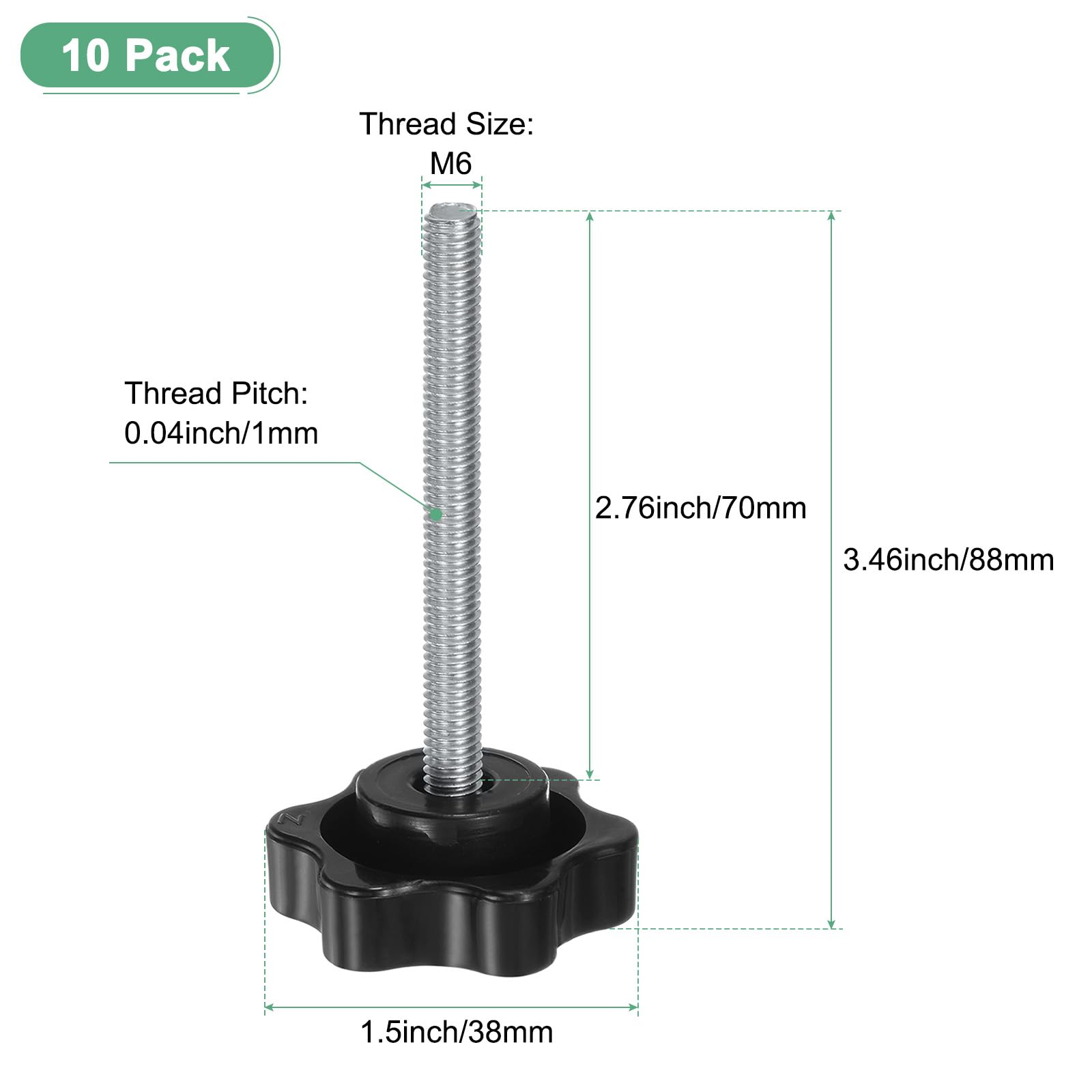 M METERXITY 10-Pack Star Clamping Knobs - Image 3