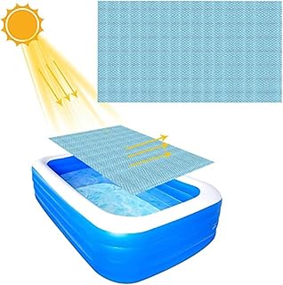 HOUKAI Cobertor solar para piscina, azul 3 m × 2 m retangular cobertura para piscina - protetor solar para piscina filme de temperatura constante para piscina, cobertores solares para piscina