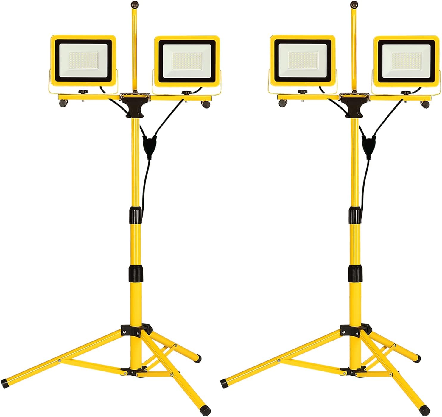 14000 Lumen Work Lights with Stand, 2 Pack Dual Head LED Work Light