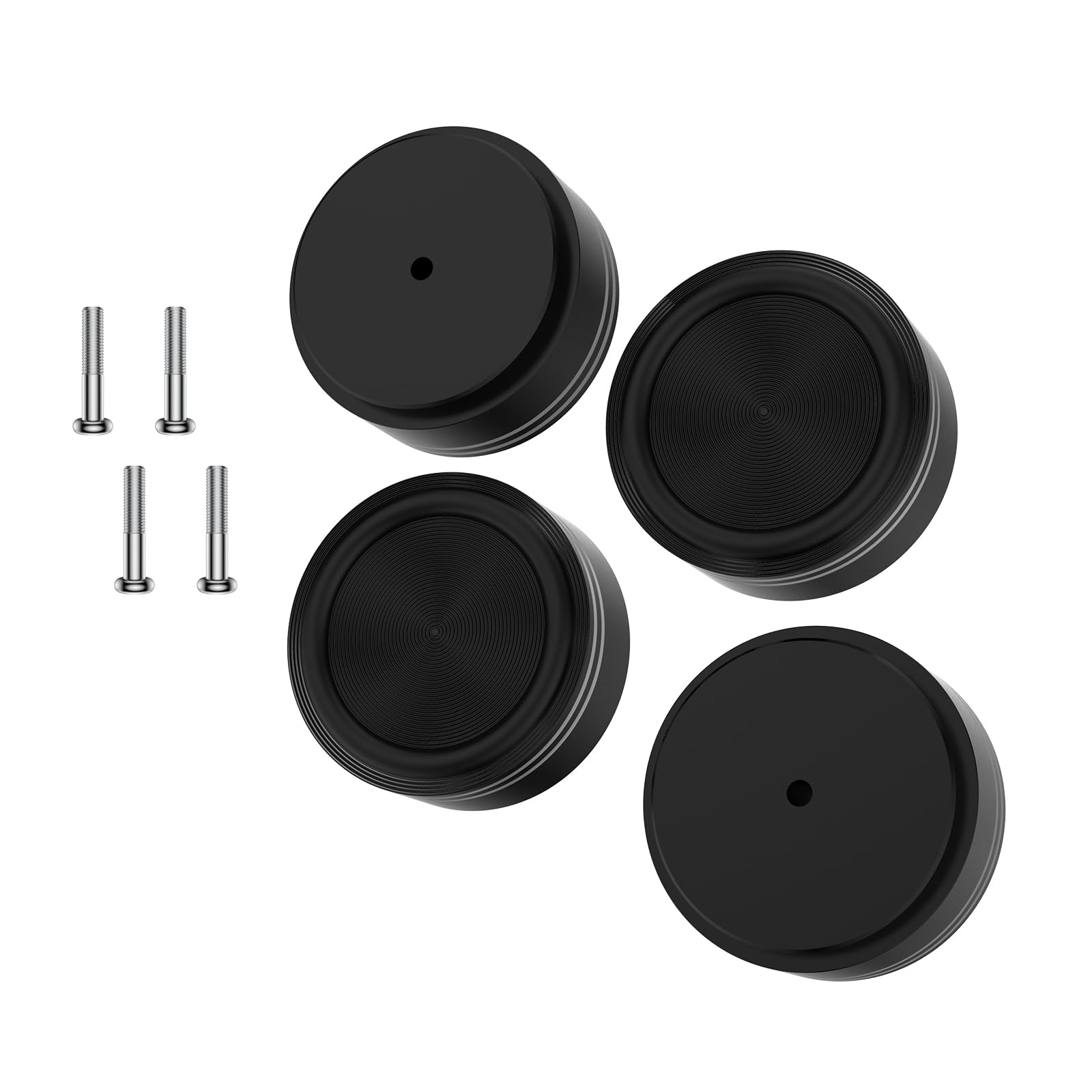 Tertullus 4 aluminiowe nóżki do urządzeń HiFi 39 mm × 17 mm czarne śruby głośnik, absorber subwoofer, nóżki z 4 śrubami do urządzeń Hi-Fi
