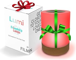 Friendship Lamp Lumi by Filimin - Best Friend WiFi Touch Lamp Real Beech Wood LED Light for Long-Distance Connection, Relationship, Friendship, Gifts, Couples, App Setup, No Subscription - Single