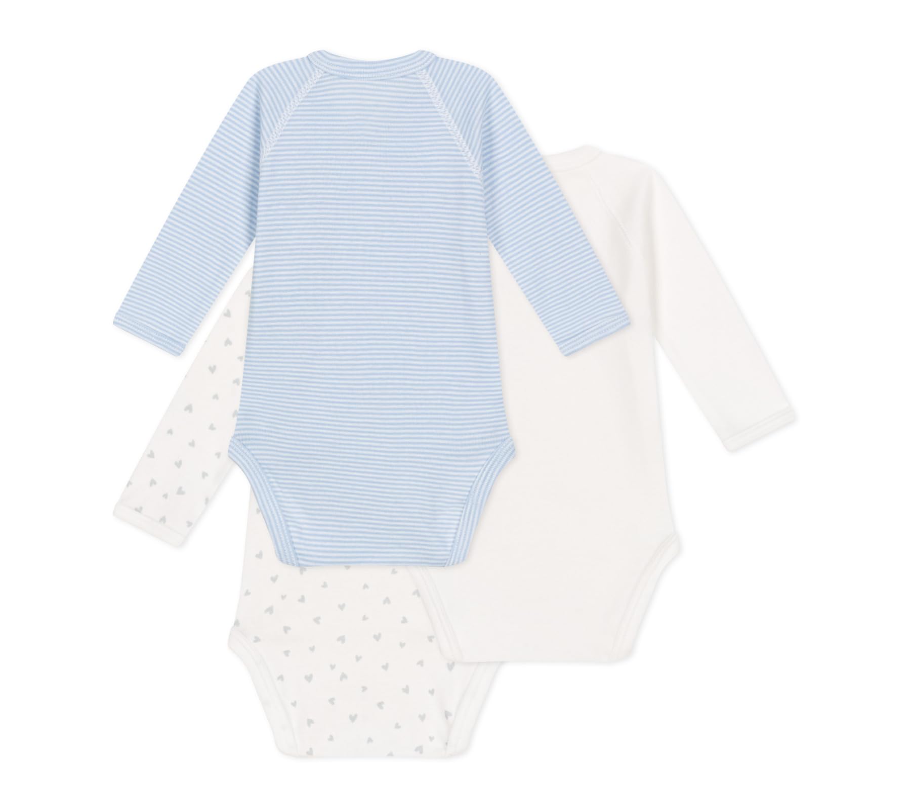 Petit Bateau Unisex Baby A0cb8 Langarm-Bodys zur Geburt (3er Pack)