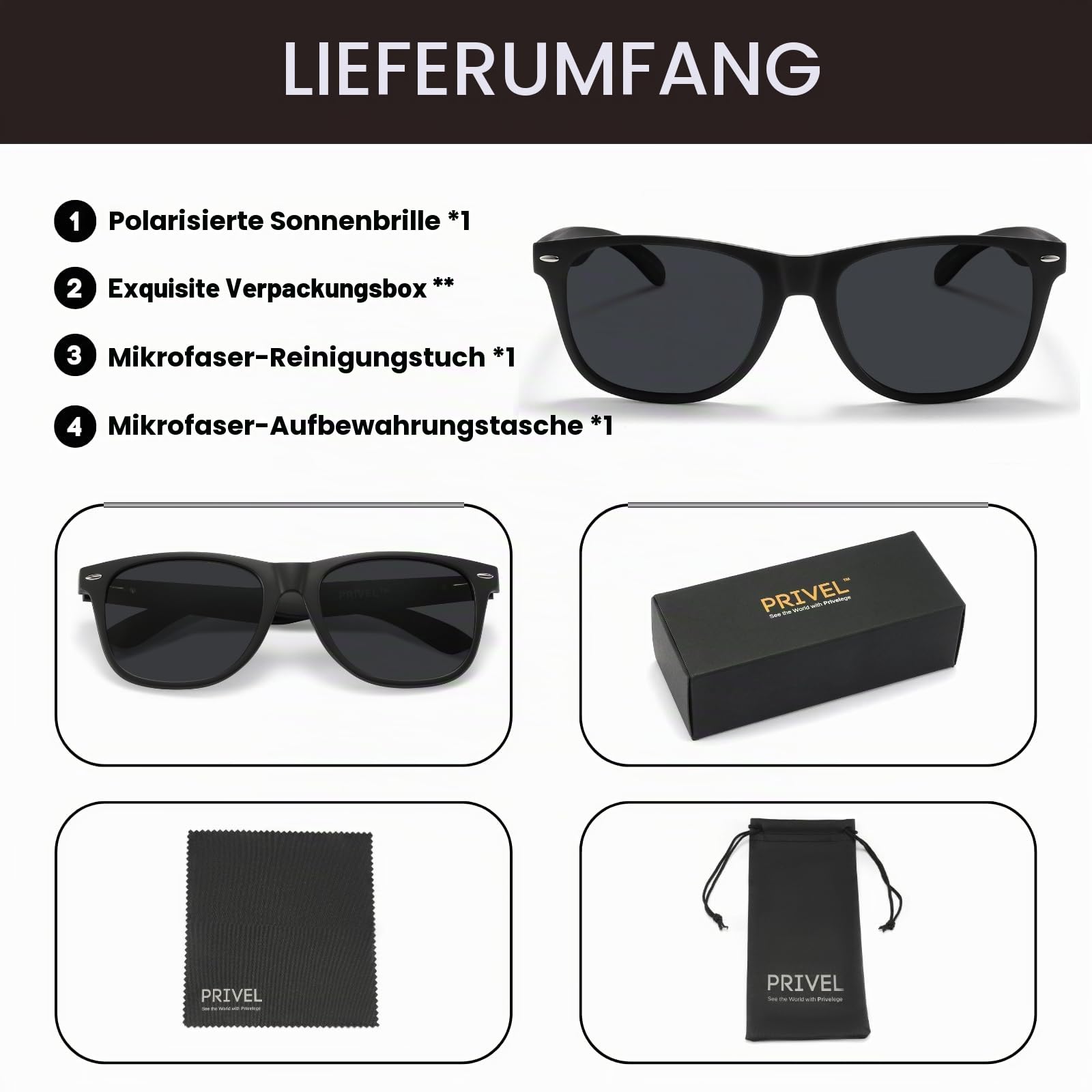 Polarisierte Sonnenbrille, Größe XXL, 155 mm, für große breite Köpfe, TR90, ultraleicht, UV400-Schutzbrille