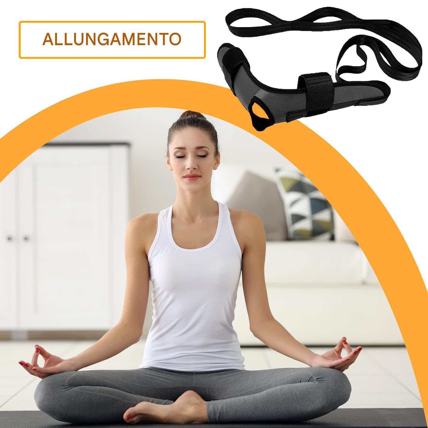 Fascia Per Stretching Delle Gambe,Fascie per Stretching e Allungamento - Cintura per Stretching di Gambe e Muscoli Posteriori per Allenamento a Casa, Pilates, Ginnastica - Adatta a Donne e Uomini