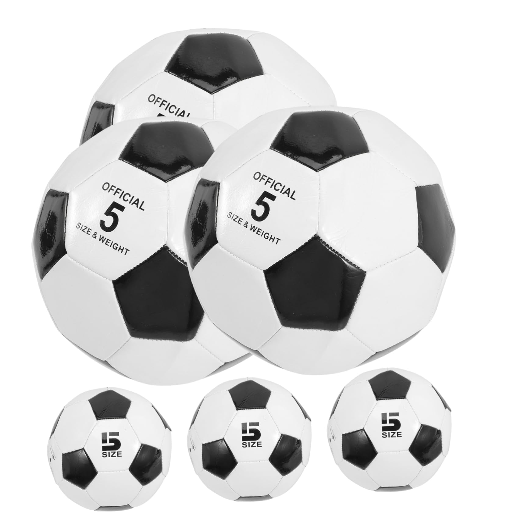 Pallone da Calcio Taglia 5 per Allenamento Pvc 6 Pezzi Ragazzo Ragazza | Pratica su Cemento e Training Calcio, Alta Elasticità, Buona Presa, Resistente All’usura