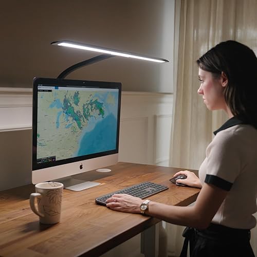 Miniatura 2 de UPLIFTDESK Lámpara deslizante con abrazadera flexible – Lámpara LED de escritorio de oficina con abrazadera con 6 niveles de brillo y 4 temperaturas