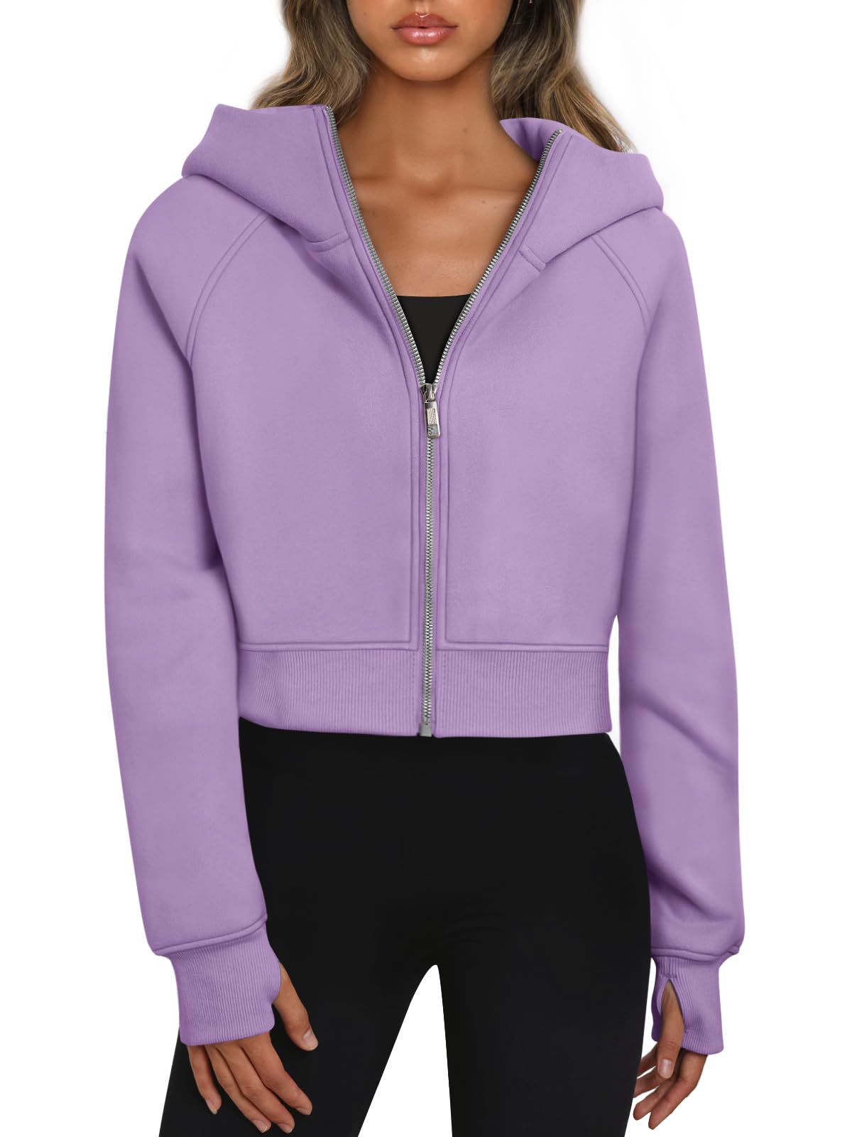 Trendy Queen Womens Zip Up Hoodies Cropped Jackets Fall Clothes 2026
