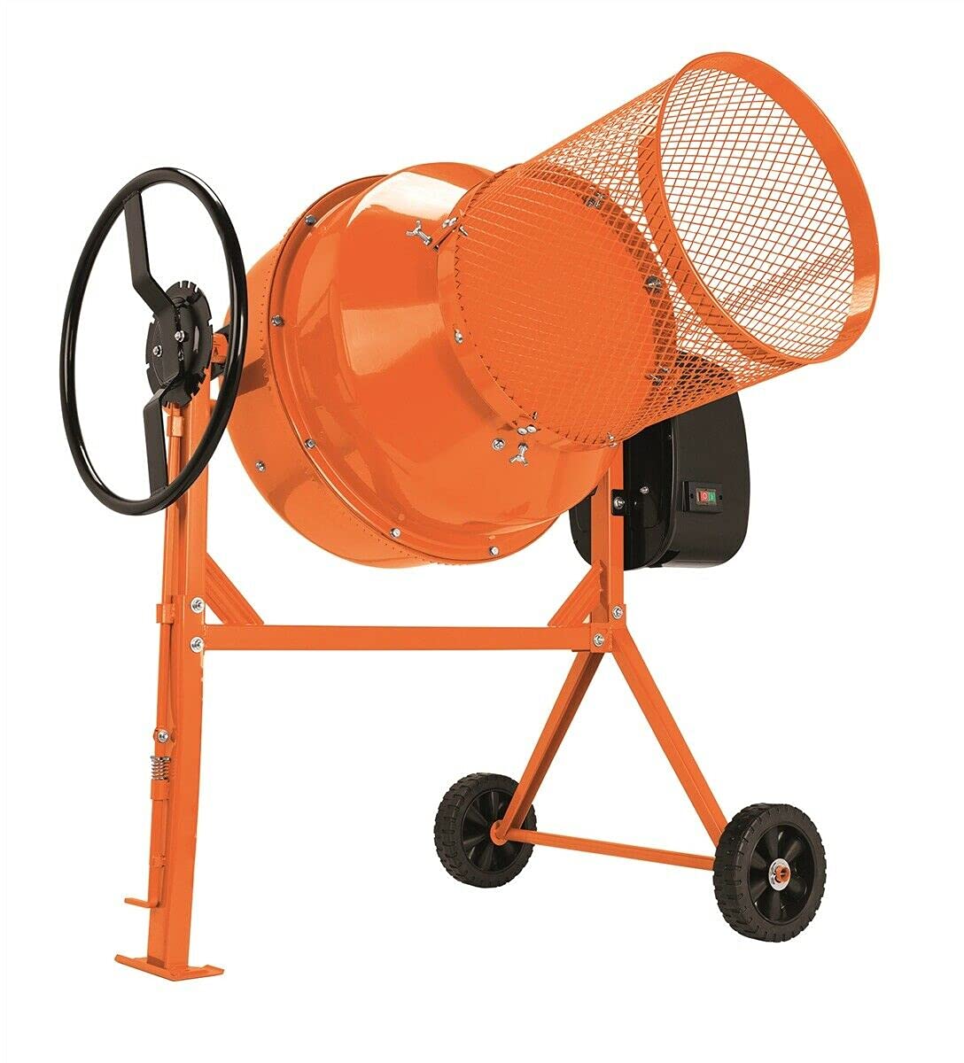 IXES Siebtrommel für Betonmischer (76 Liter Volumen, 46 cm Durchmesser, Universalhalterung für Mischer mit gebördelten Rand) 7908401701 orange