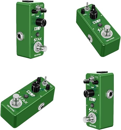Miniatura 6 de Stax Pedal de compresión para guitarra y bajo, pedal de efectos de compresión combinado con 2 modos para guitarra eléctrica, tamaño pequeño, True