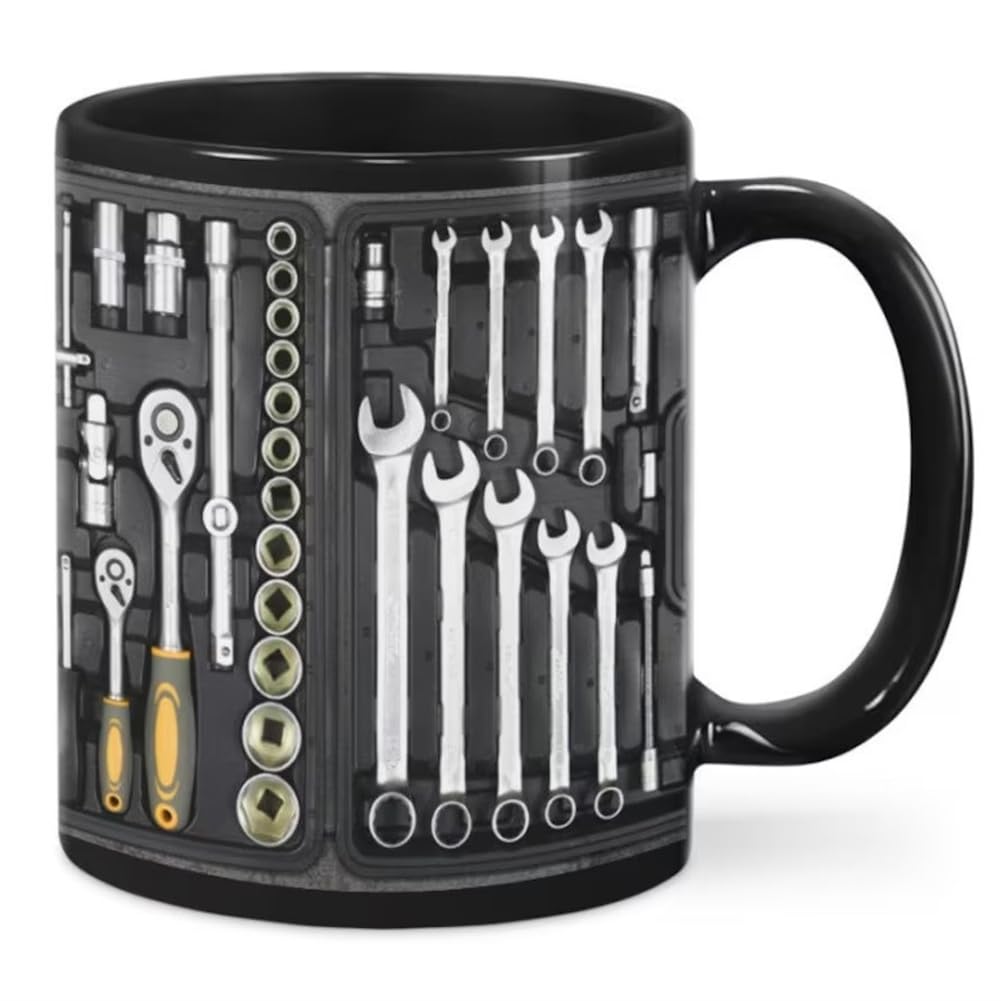 CTRLZS Toolbox Set Mug Funny Coffee Cup for Mechanics Large Capacity Ceramic Tea Mug for Beer Whiskey Water Soup Easy to Use C