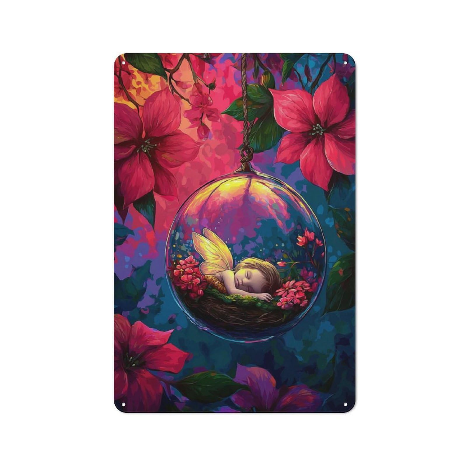 Junmoney Enchanted Fairy Dreamscape -1 Metal Wall Sign 30X20cm Featuring For Bar Or Restaurant, For Themed Interiors In Bars And Restaurants