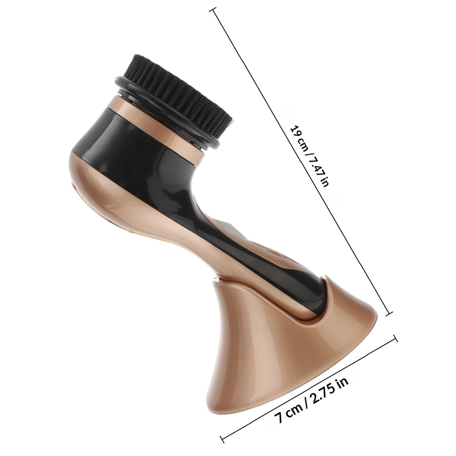 Kit Lucidatrice Elettrica Portatile per Scarpe e Borse in Pelle 7 Spazzole Sostituibili e Funzione di Pulizia e Cura della Pelle Oro in Plastica