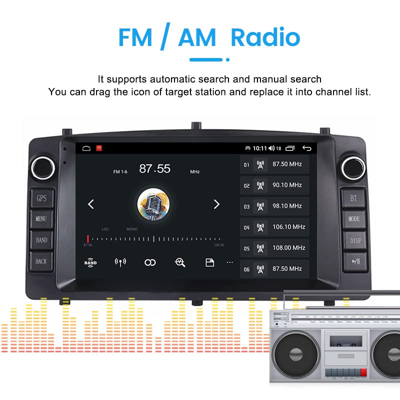 Android 12 Car Radio Stereo for Toyota Corolla E120 2000-2006, Biorunn 7 Inch Octa Core GPS Navi Wireless Wired Car-Play Android Auto Head Unit IPS Touch Screen FM AM RDS DSP, 8GB RAM 128GB ROM