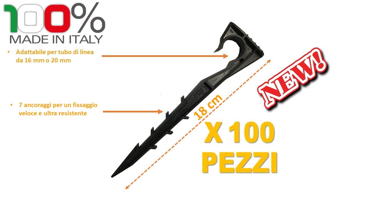 Picchetti Per Tubo Irrigazione Orto - Set 25 Pezzi - Per Tubi O Ala Gocciolante Da 16 O 20 Mm - Foto 7