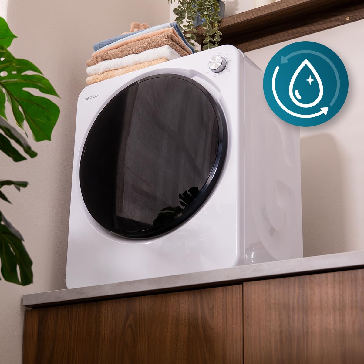 Cecotec Bolero DressCode Dry 3150V Mini Sèche-Linge à Évacuation 2,5 kg 950 W 6 Programmes Blanc